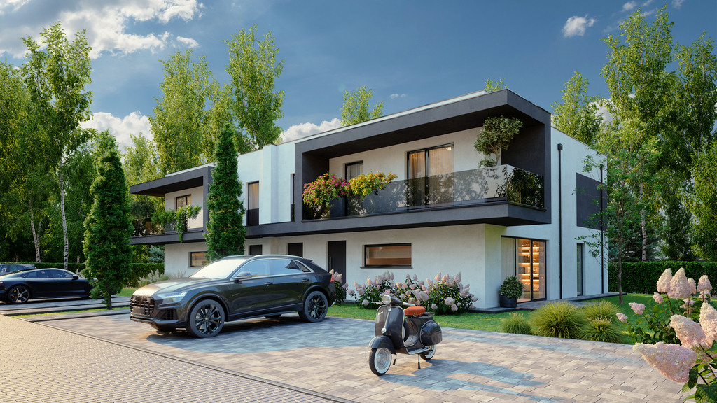 Dwupoziomowy apartament w otoczeniu zieleni